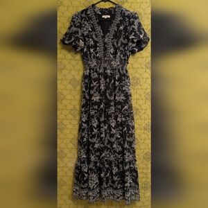 Max Studio London  Black and White Floral Maxi Dress